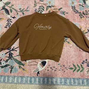 Rylee + Cru Brown 'Howdy' Sweatshirt